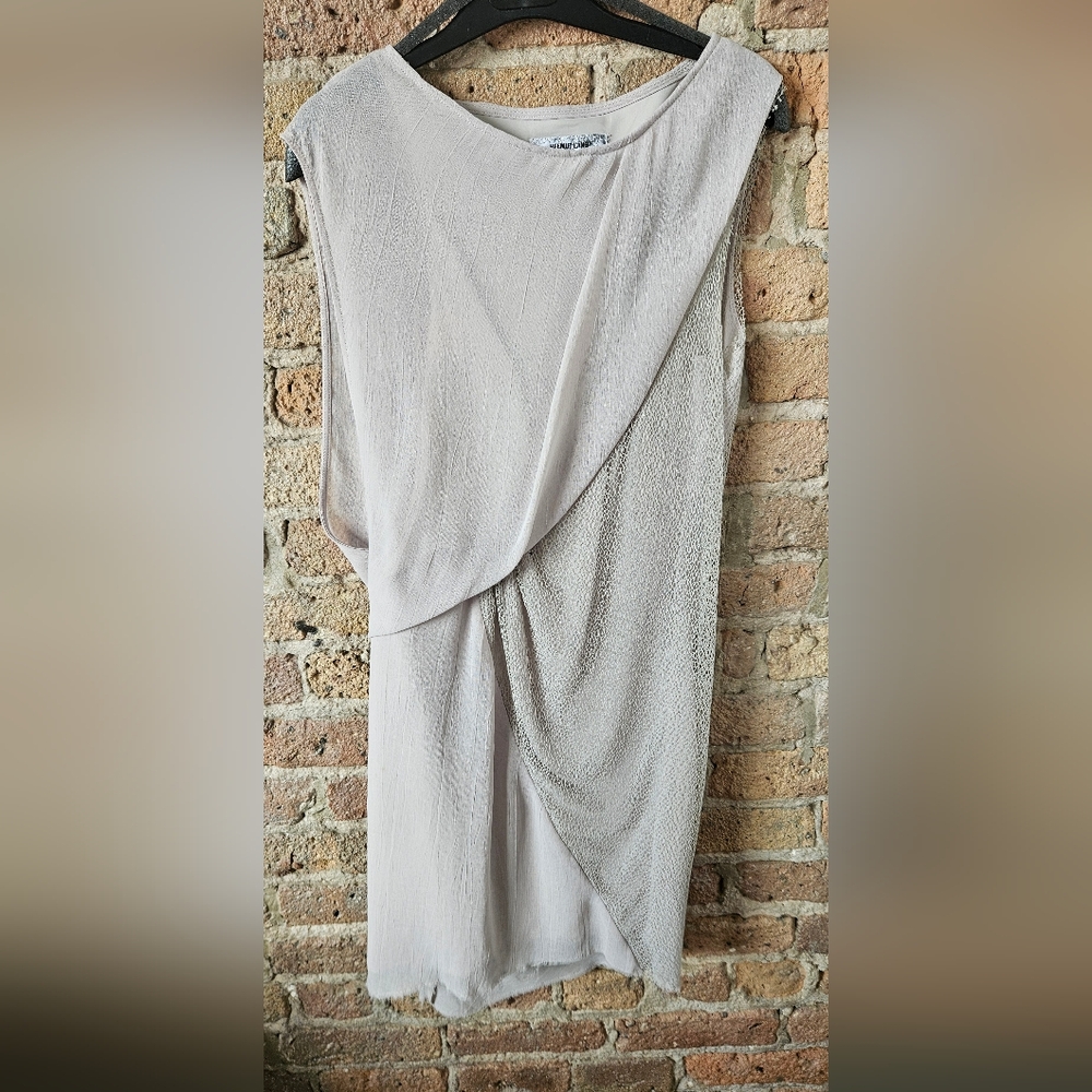Helmut Lang asymmetric mesh dress